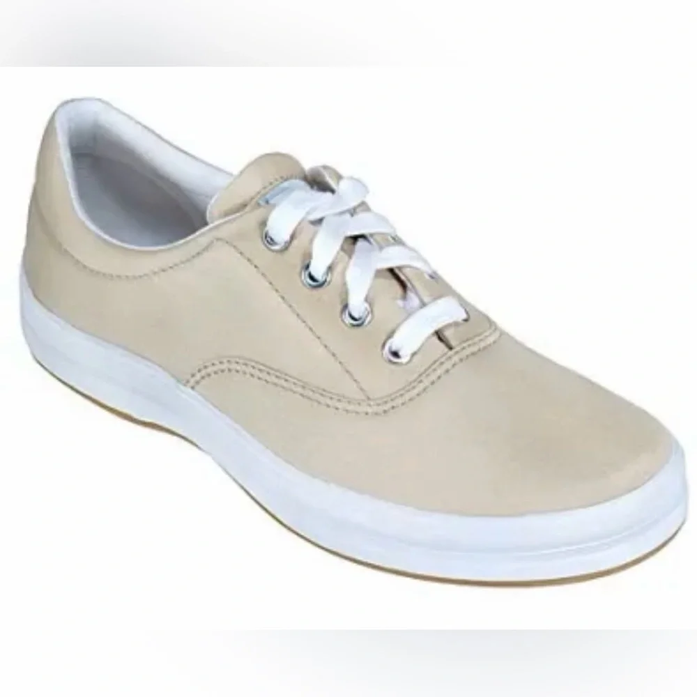 Keds Andie Microstretch Stone Twill Polka Dot Lined Sneakers Size 6.5